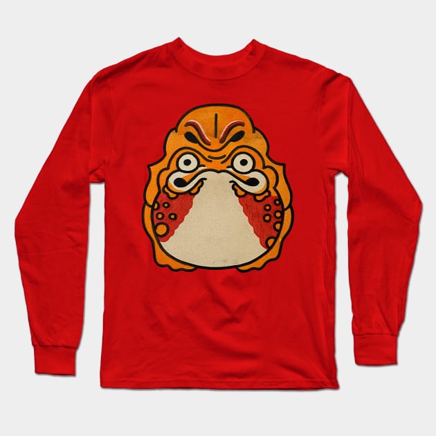 Traditional Tattoo Japanese face  groggy fella Long Sleeve T-Shirt by JAYANAWI PROJECT